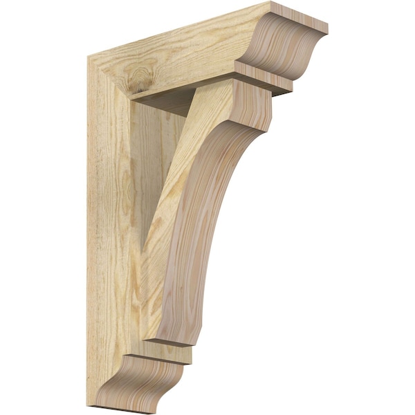 Ekena Millwork Legacy Traditional Rough Sawn Bracket w/ Offset Brace, Douglas Fir, 6"W x 16"D x 24"H BKT0604X16X24LEC01RDF - main